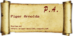 Piger Arnolda névjegykártya